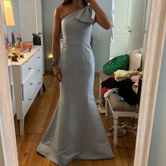 amsale ice blue bridesmaid dresses Ida  Amsale